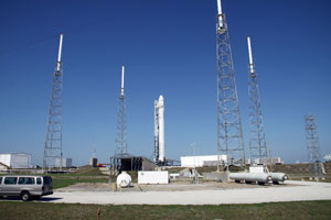 Falcon 9 auf der Startrampe