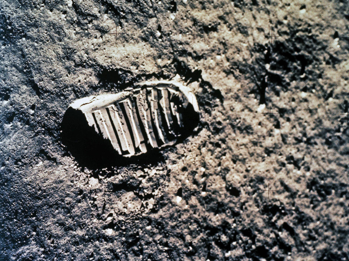 Der Mond ist der einzige Himmelskörper, der bisher von Menschen betreten wurde. @NASA / Apollo 11
